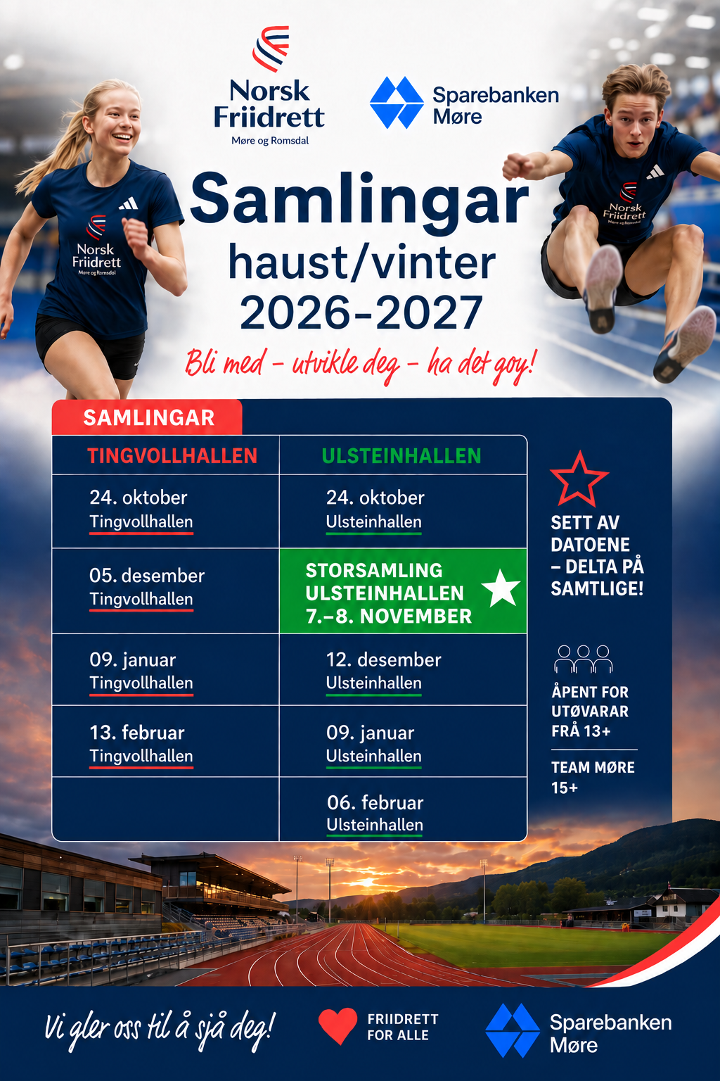 Datoar for samling og stemner i haust/vinter 2026