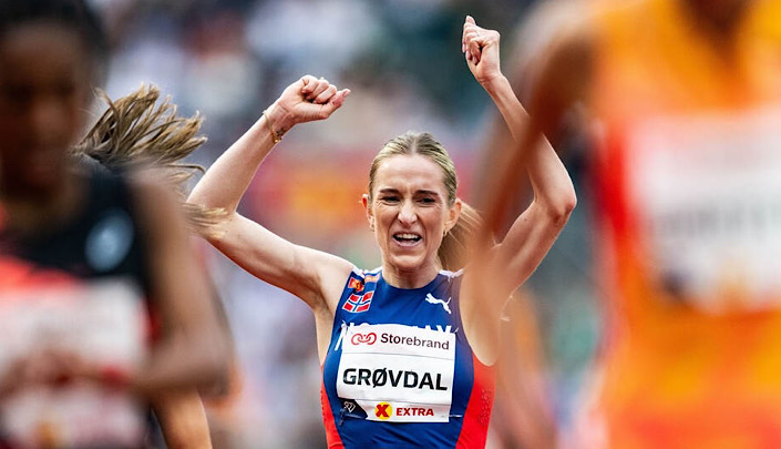 Strålende norsk kveld under Oslo  Bislett Games