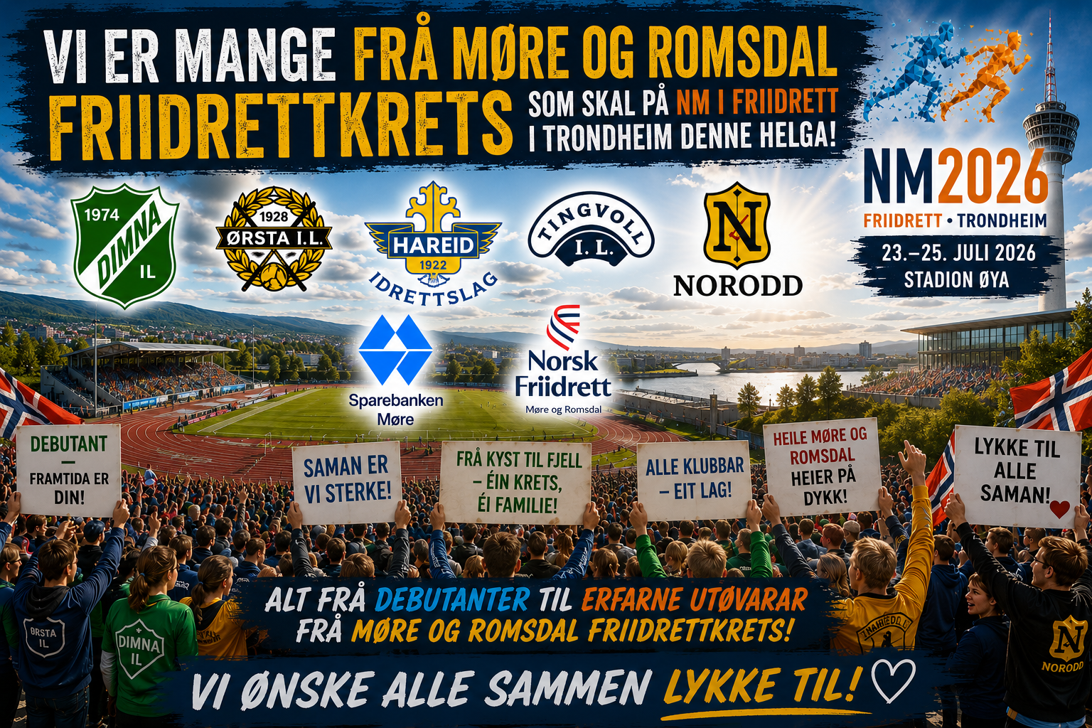 Utøvarar frå Møre og Romsdal friidrettskrets klar for NM i Trondheim denne helga!
