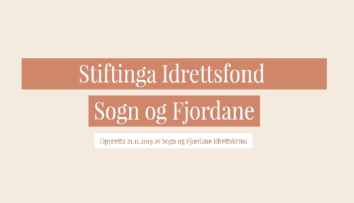 Søk midlar hos Stiftinga Idrettsfond Sogn og Fjordane
