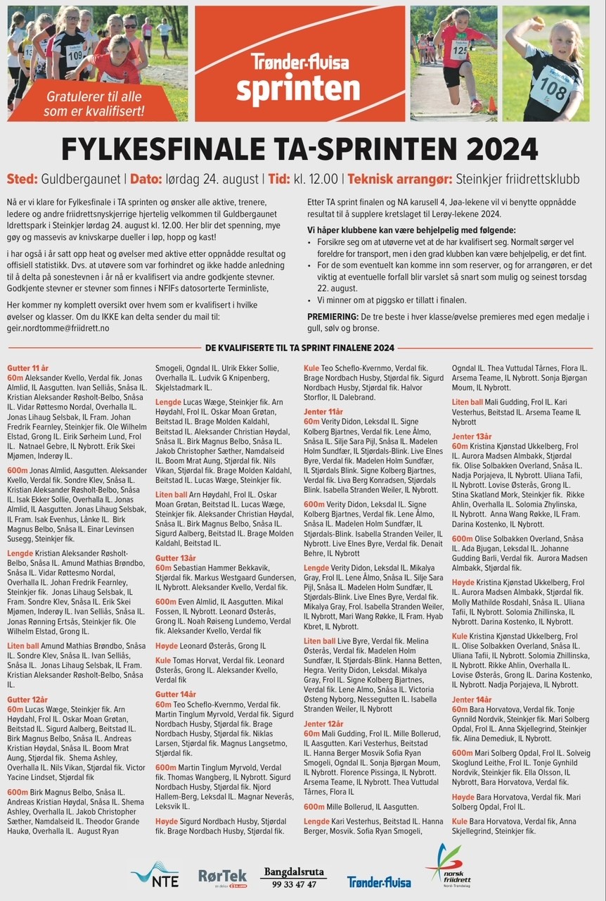 TA sprintfinalen 2024 - lørdag 24.august kl. 12:00