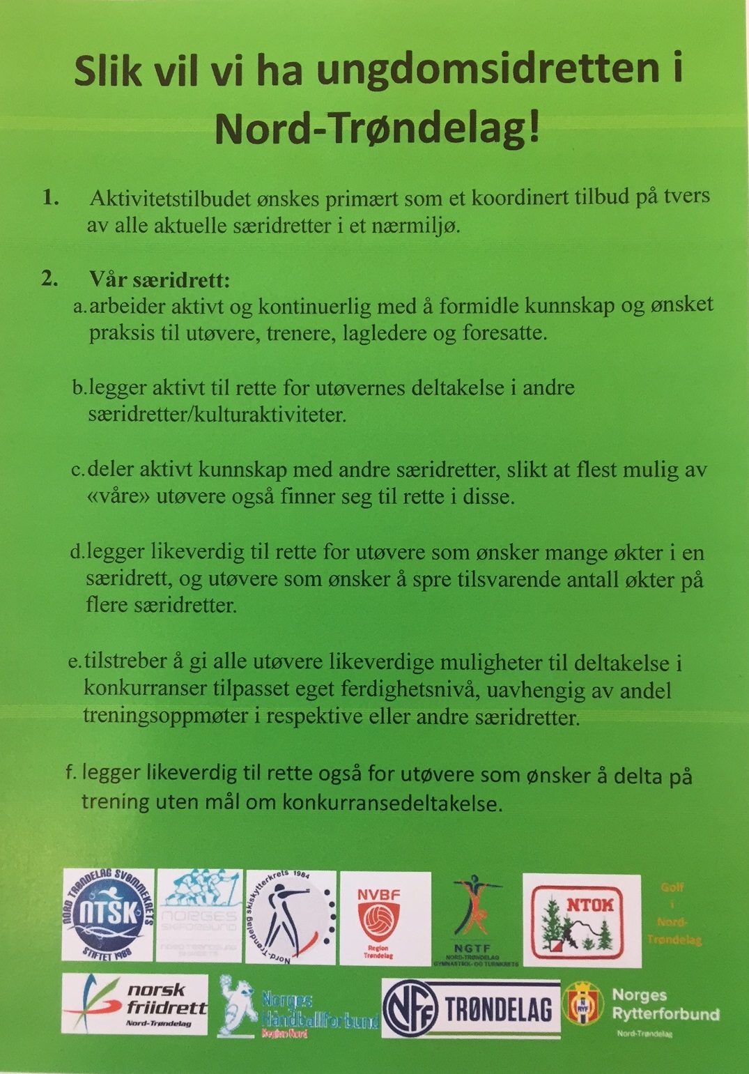 Slik vil vi ha ungdomsidretten i Nord-Trøndelag