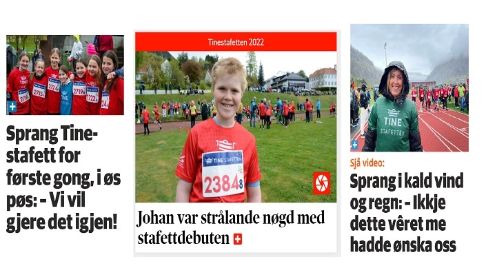 Dette skriv lokalavisene om TINE-stafetten